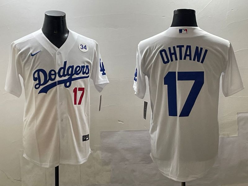 Men Los Angeles Dodgers #17 Ohtani White Game 2025 Nike MLB Jersey style 03097